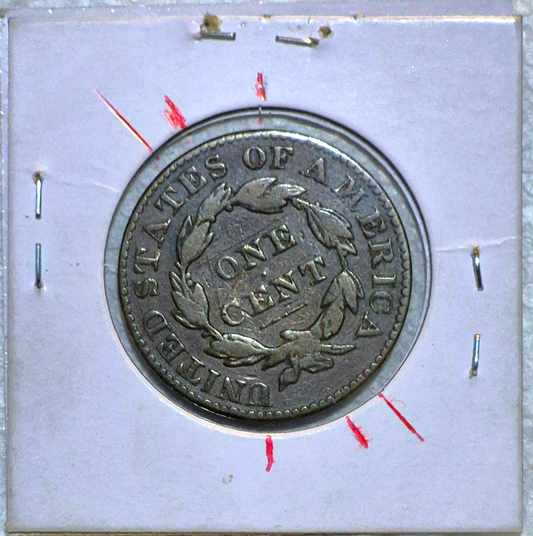 1831 Coronet Head Large Cent N8 R3 Large Letters F-VF Features 30° Die Rotation