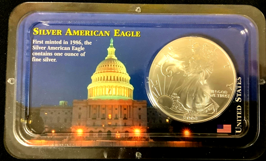 2000 Silver Eagle 1oz .999 Silver in U.S. CAPITOL Littleton Show Pack