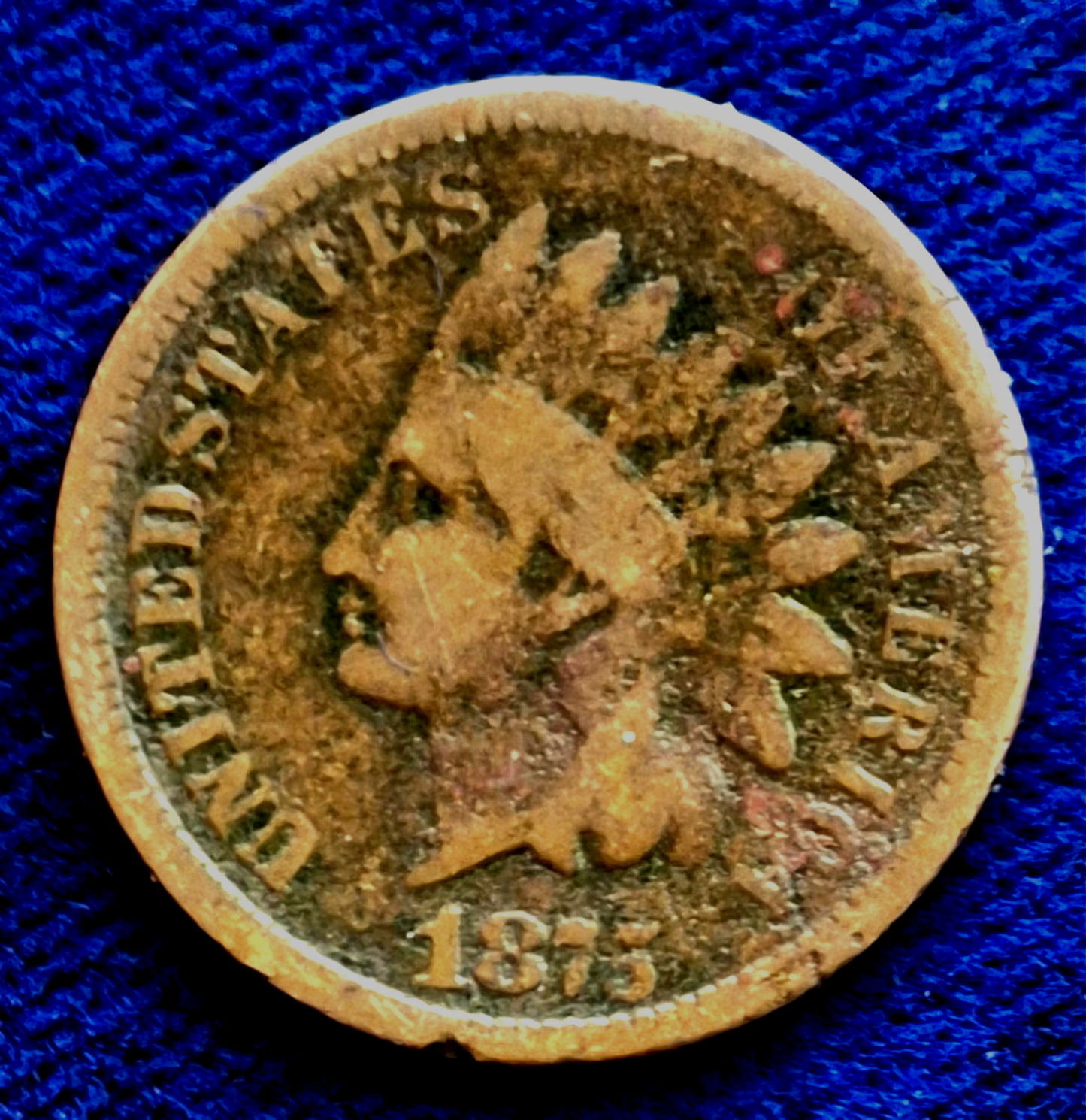 1875 Indian Head Cent Choice Very Good VG Features Harder Date