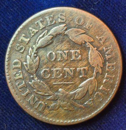 1833 Large Cent, Coronet Head, Scarce, Early Date Copper, N6, Rotated Die Error