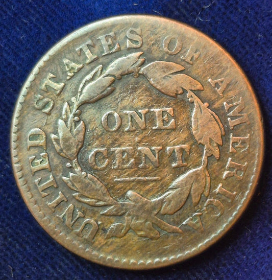 1833 Large Cent, Coronet Head, Scarce, Early Date Copper, N6, Rotated Die Error