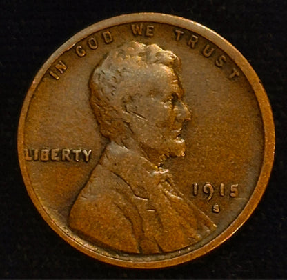 1915 S Lincoln Cent - Very Fine Features 1C Hard Date