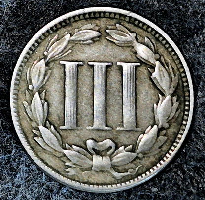 1865 First Year 3 Cent Nickel XF++ Features Full Liberty & Clear Pillar Lines