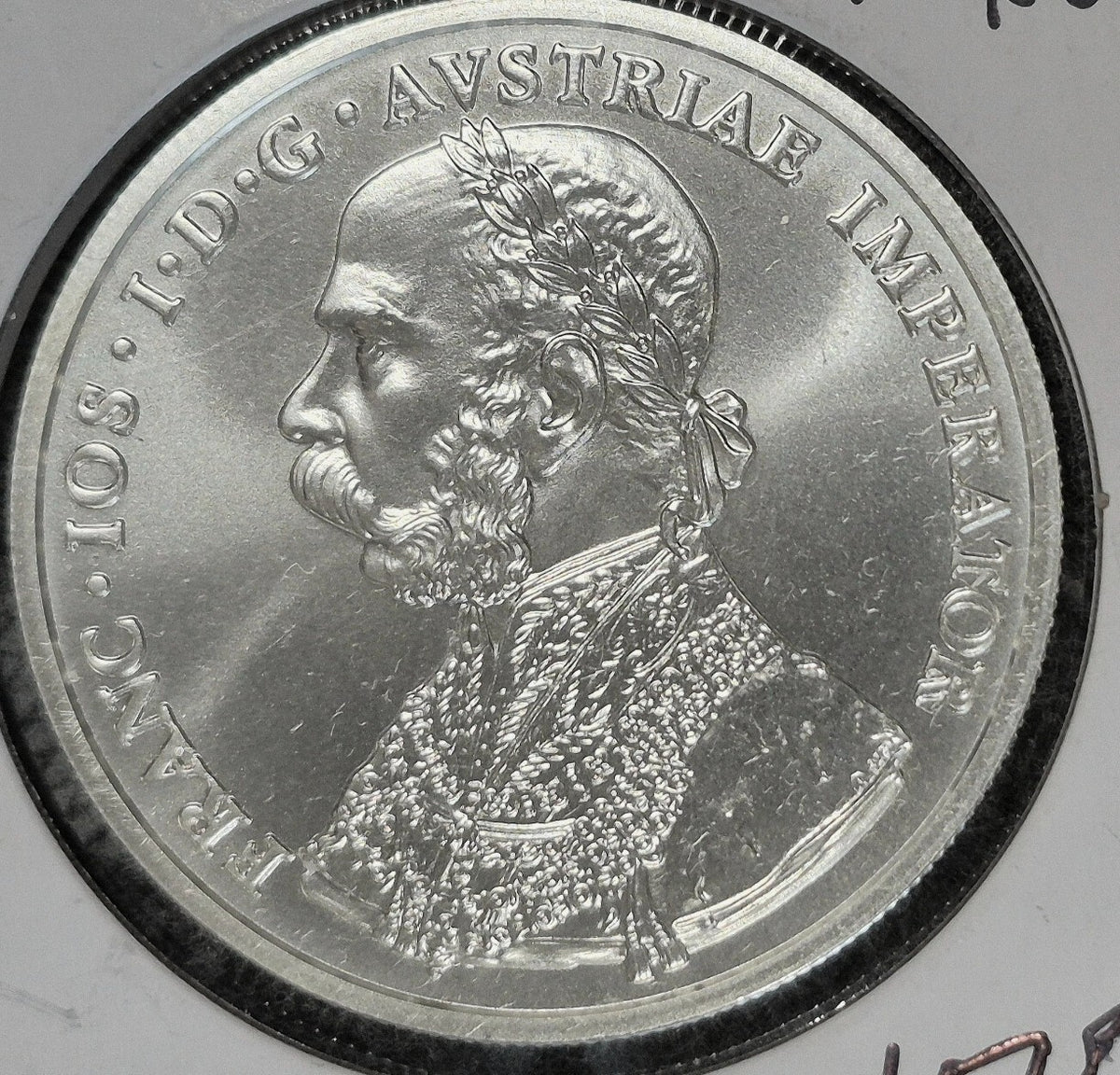 2001 1 oz .925 Sterling Silver Fantasy Coin Austria Franz Jos. 10 Kreuzer BU/UNC