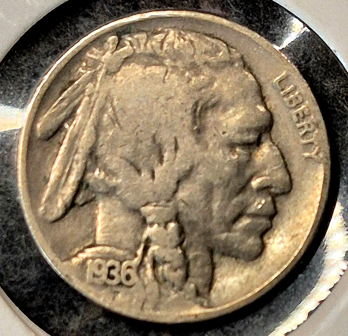 Lot of 3 Nickel Coins 1900 Liberty (F) 1936 Buffalo (F) & 1992S Proof Jefferson
