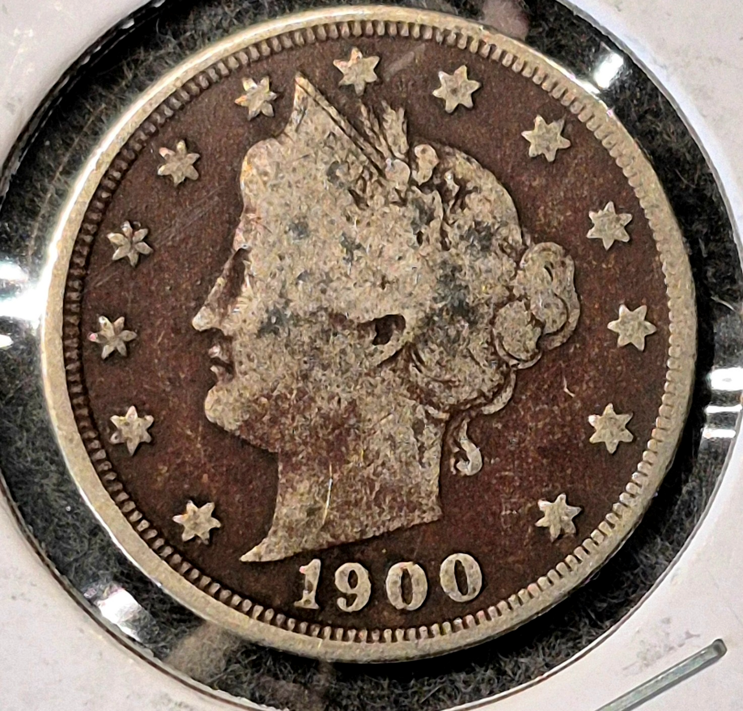 Lot of 3 Nickel Coins 1900 Liberty (F) 1936 Buffalo (F) & 1992S Proof Jefferson