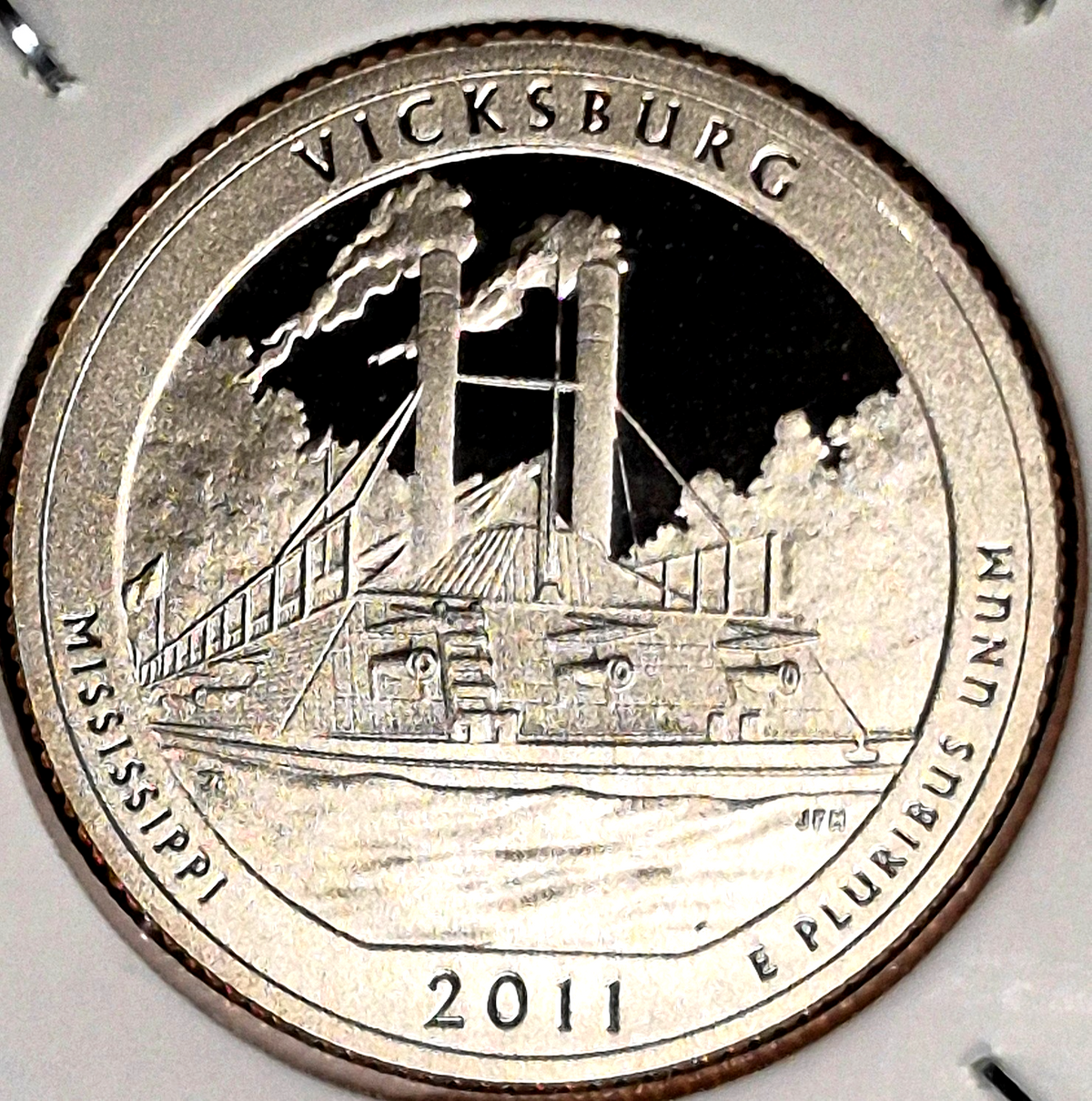 2011 S Vicksburg NP Quarter. ATB Series Proof From US Mint Set Toner Coin Shown