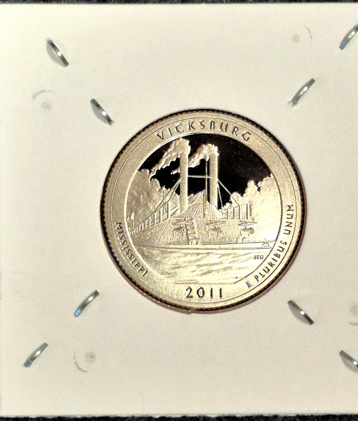 2011 S Vicksburg NP Quarter. ATB Series Proof From US Mint Set Toner Coin Shown
