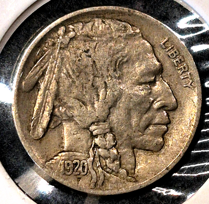 1920 P Buffalo Nickel 5c Choice XF-AU Features Early Date US Coin