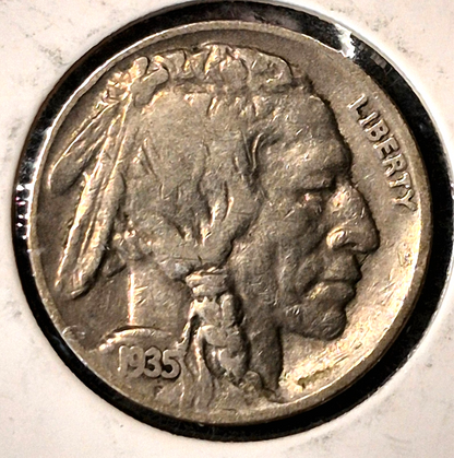 Lot of 3 Nickel Coins 1893 Liberty (AG) 1935 Buffalo (F) & 1944D (VG) 35% Silver