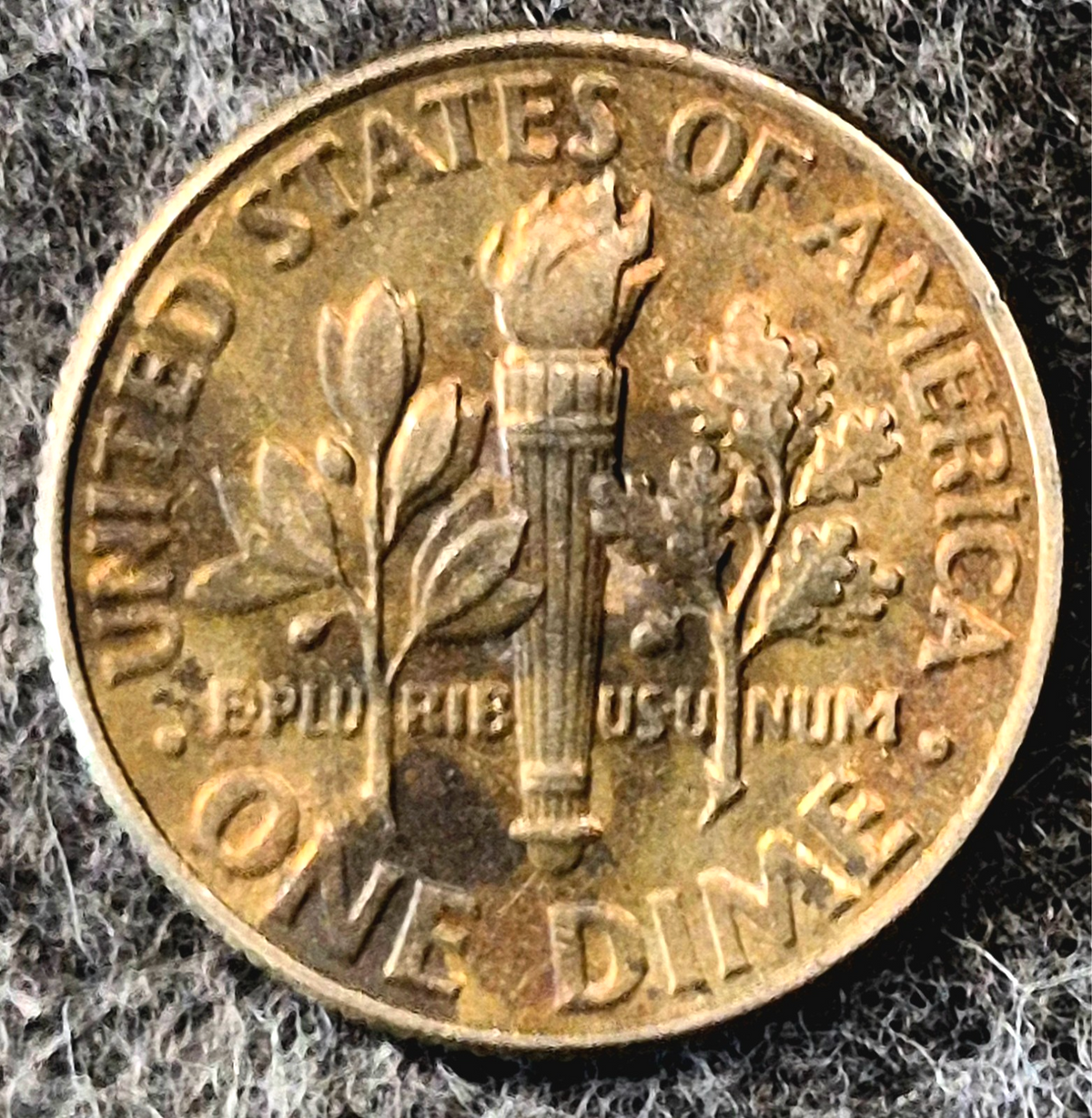 2025 D Roosevelt Dime Errors Strike Through Grease On Reverse & Obverse Toning