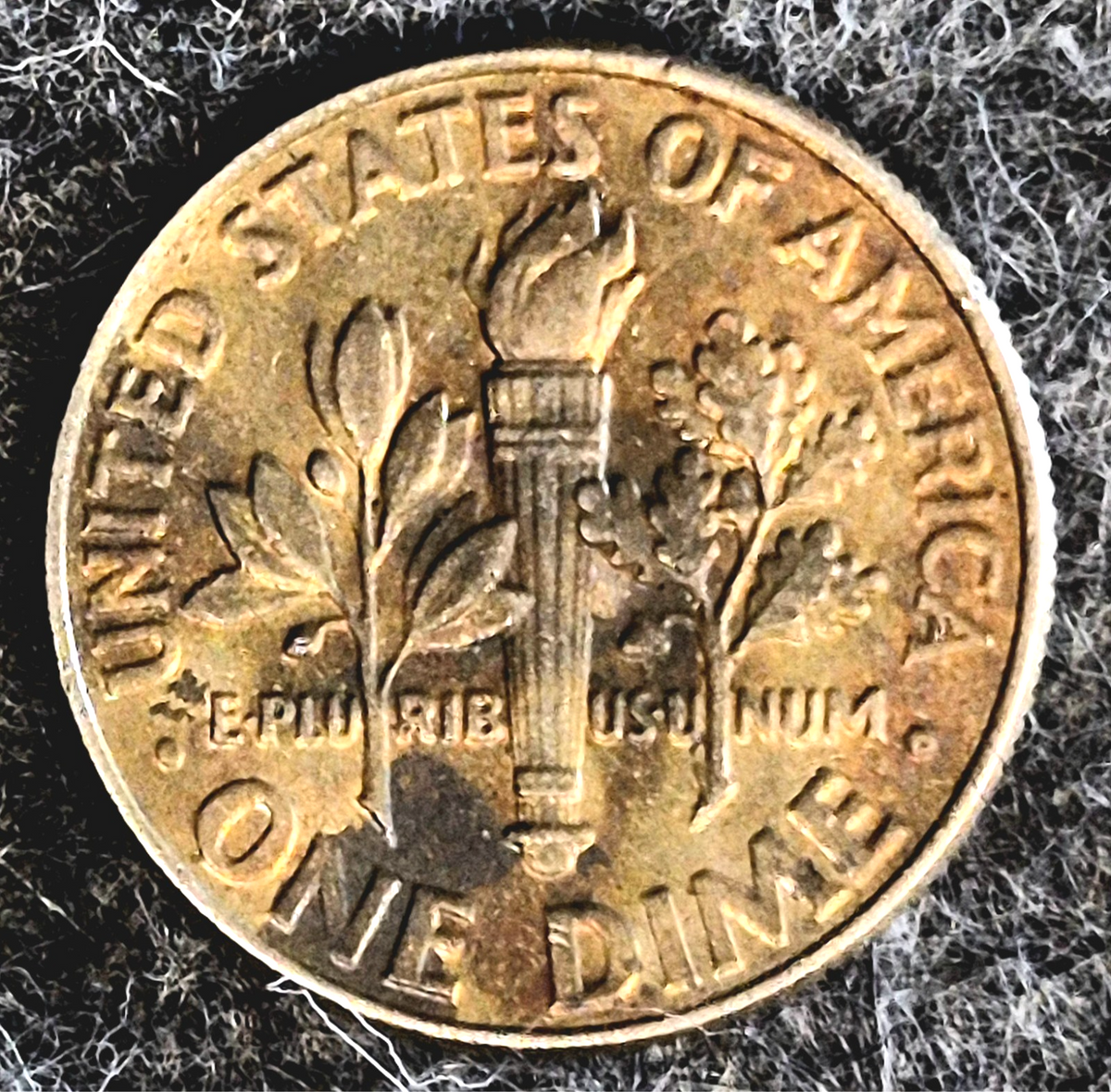 2025 D Roosevelt Dime Errors Strike Through Grease On Reverse & Obverse Toning