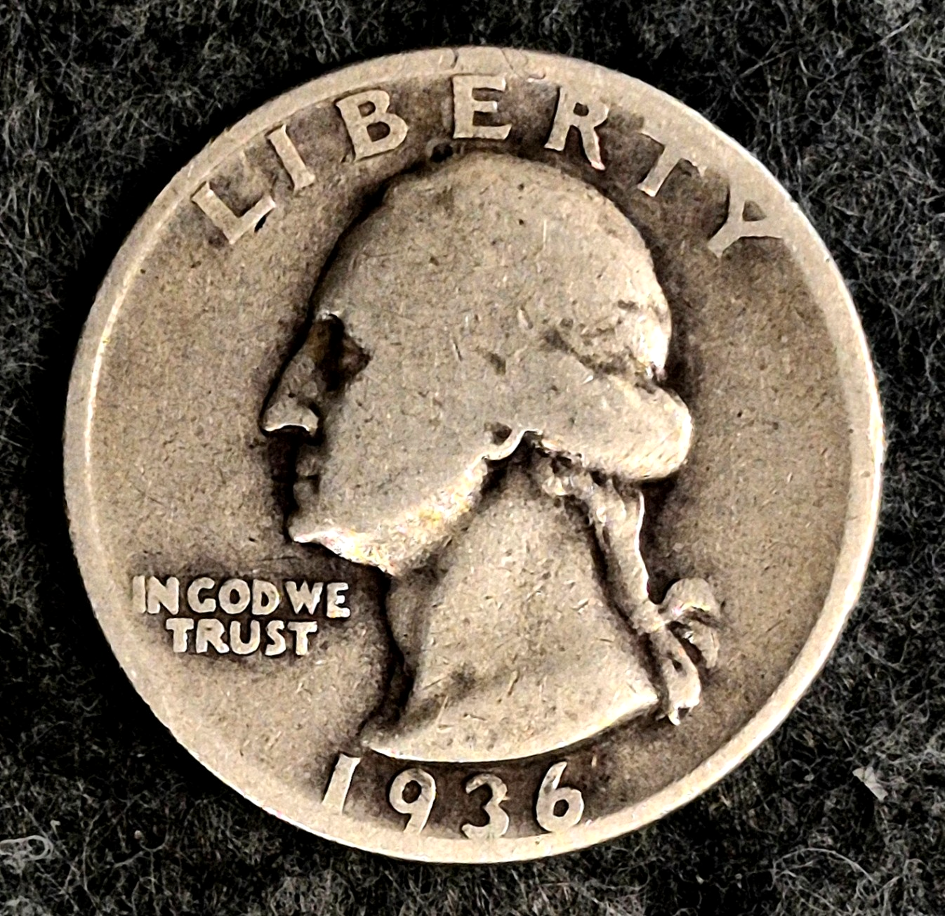 1936-S Washington Quarter Tougher Date 25C Silver 0.9 Business Strike KM#164.
