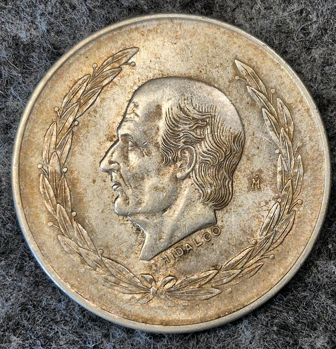 1953 Mexican Hidalgo 5-Pesos Coin, Mexico Coin, 72% Silver, Eagle & Snake Plata