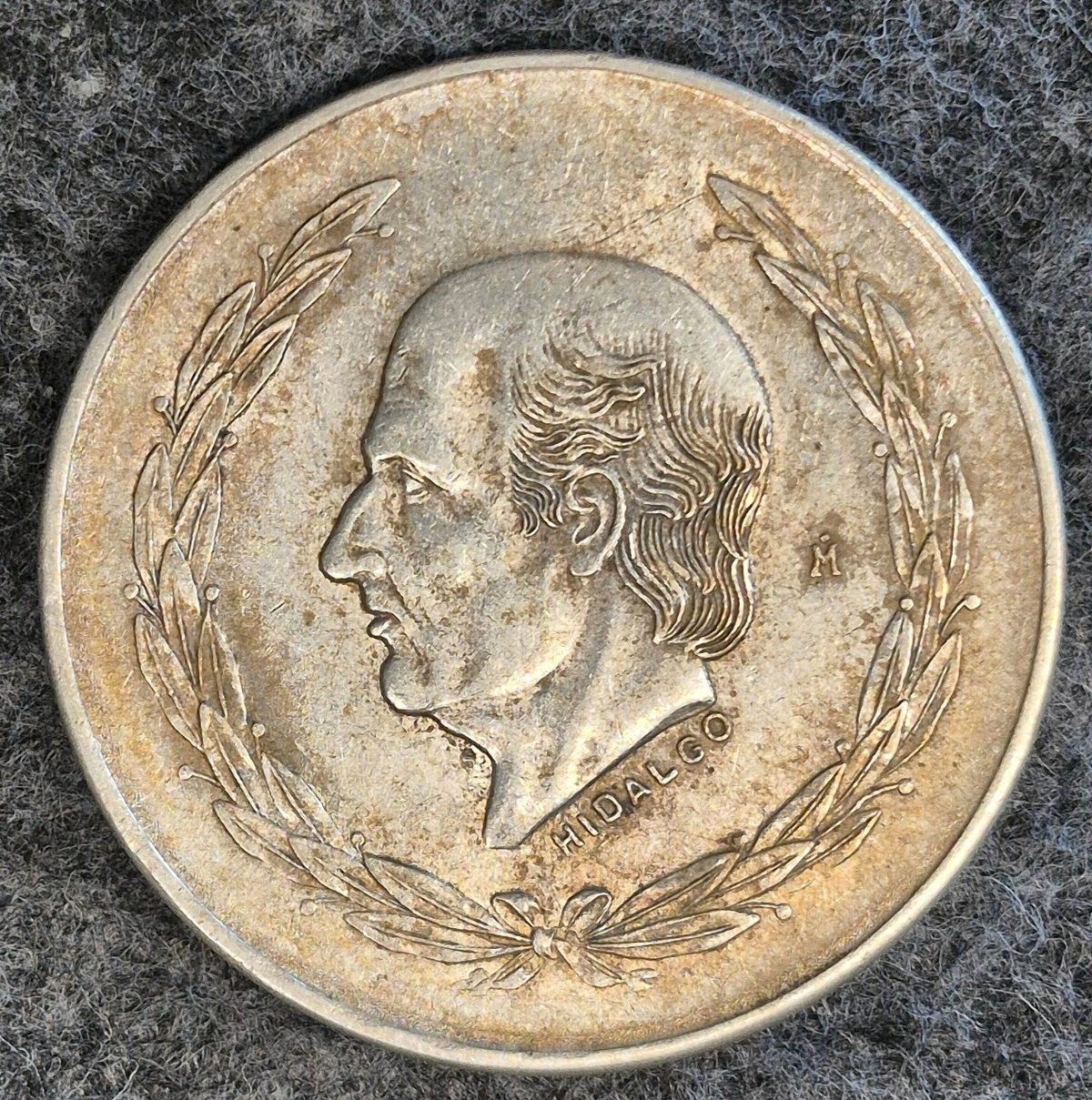 1953 Mexican Hidalgo 5-Pesos Coin, Mexico Coin, 72% Silver, Eagle & Snake Plata