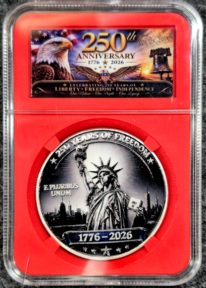 USA 250 Years Freedom Coin 1776-2026 Eagle Liberty Patriotic Commemorative Gift