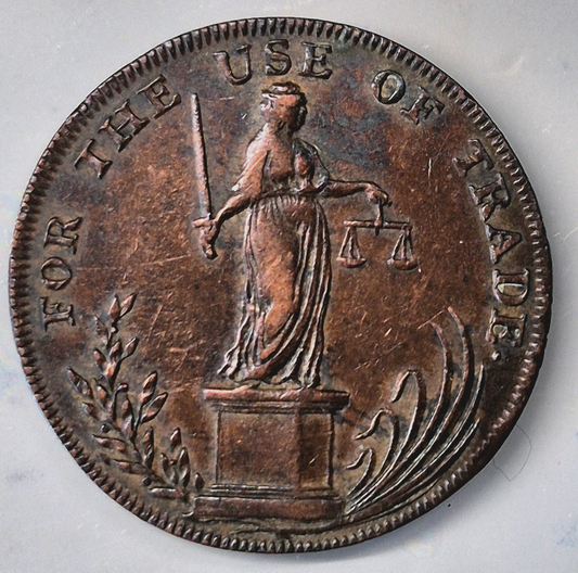 1795 GB Conder Halfpenny, Beautiful XF-AU Features, Suffolk Bungay, D&H 21 a