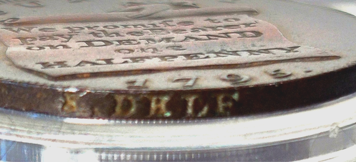 1795 GB Conder Halfpenny, Beautiful XF-AU Features, Suffolk Bungay, D&H 21 a