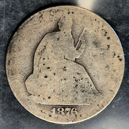 1876-S,  Seated Liberty Half Dollar 50C Ungraded 90% Silver US Coin AG Features