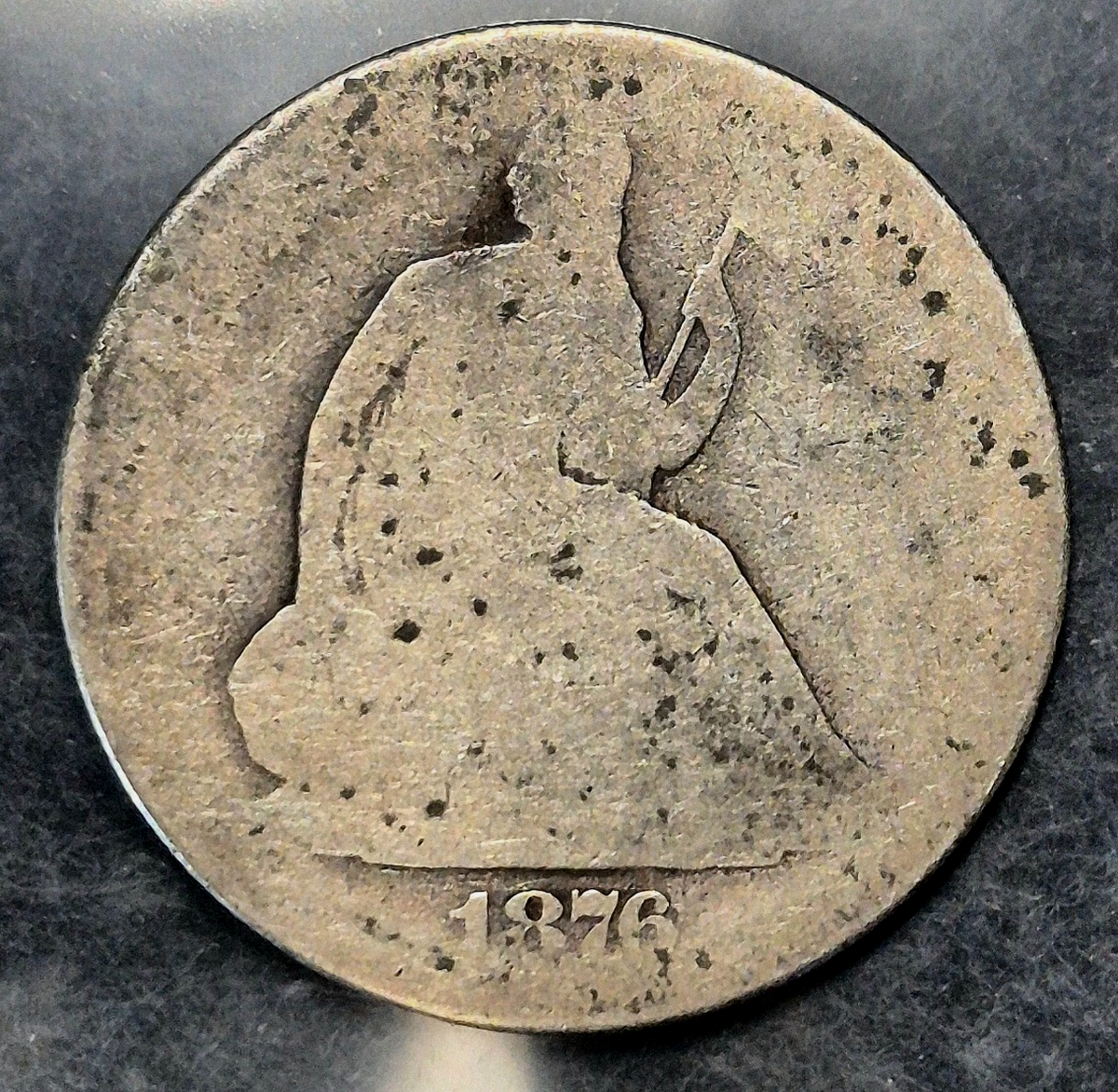 1876-S,  Seated Liberty Half Dollar 50C Ungraded 90% Silver US Coin AG Features