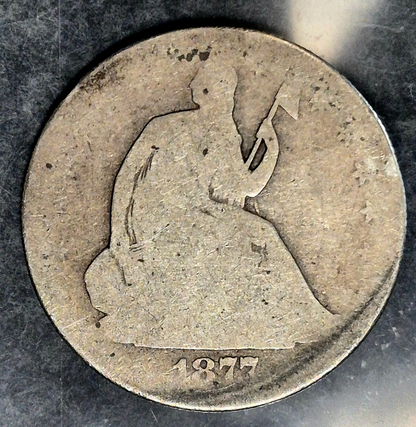 1877-S,  Seated Liberty Half Dollar 50C Ungraded 90% Silver US Coin AG Features