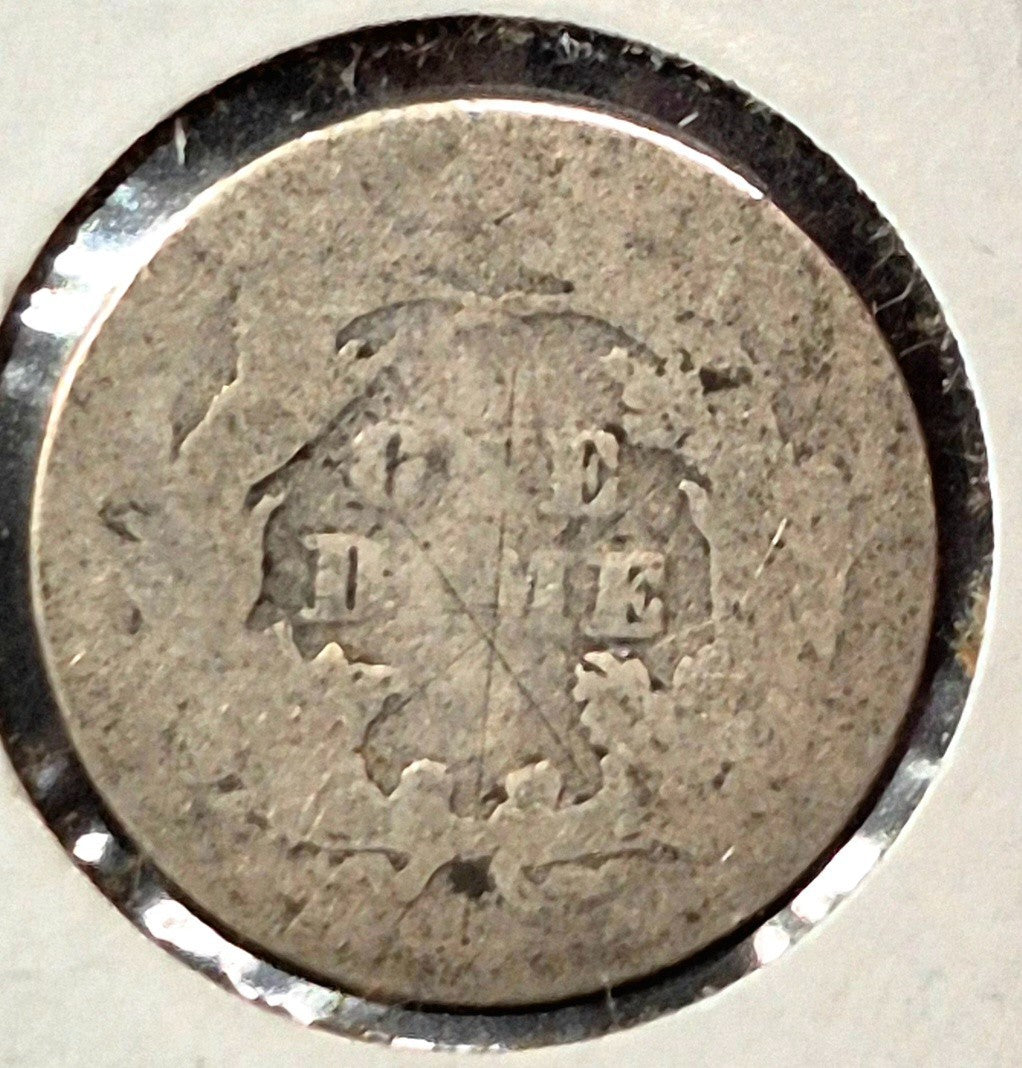 Lot of 7 Seated Liberty Dimes 1841, 42, 57, 71, 72, 74, 75, 35 yrs/4 Types AG-F