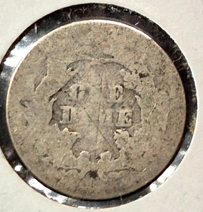 Lot of 7 Seated Liberty Dimes 1841, 42, 57, 71, 72, 74, 75, 35 yrs/4 Types AG-F