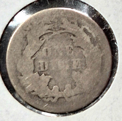 Lot of 7 Seated Liberty Dimes 1841, 42, 57, 71, 72, 74, 75, 35 yrs/4 Types AG-F