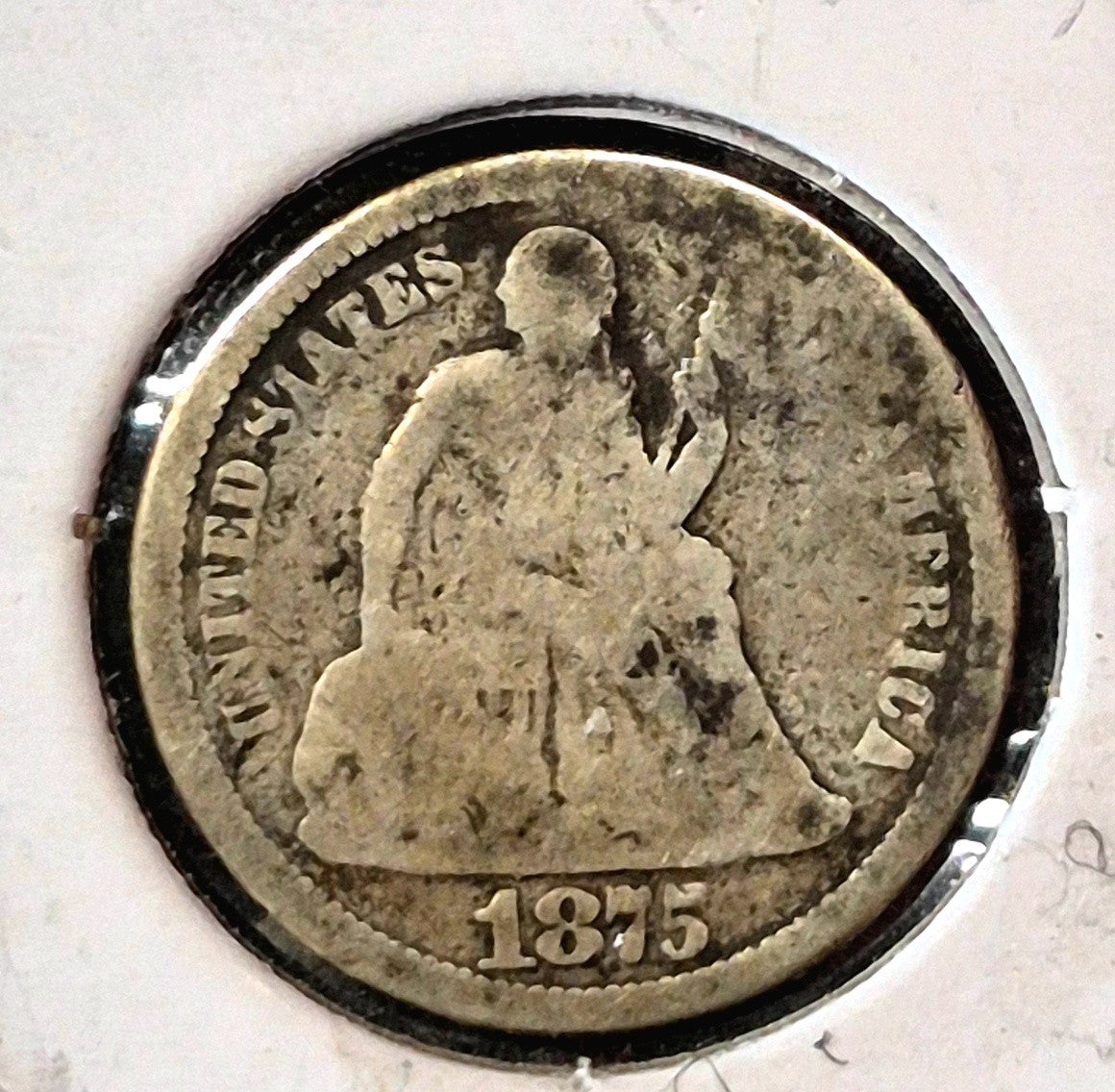 Lot of 7 Seated Liberty Dimes 1841, 42, 57, 71, 72, 74, 75, 35 yrs/4 Types AG-F