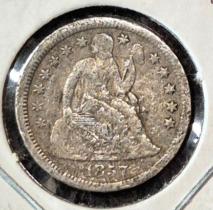 Lot of 7 Seated Liberty Dimes 1841, 42, 57, 71, 72, 74, 75, 35 yrs/4 Types AG-F
