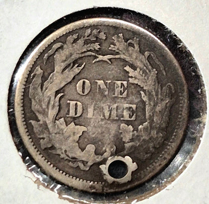 Lot of 7 Seated Liberty Dimes 1841, 42, 57, 71, 72, 74, 75, 35 yrs/4 Types AG-F