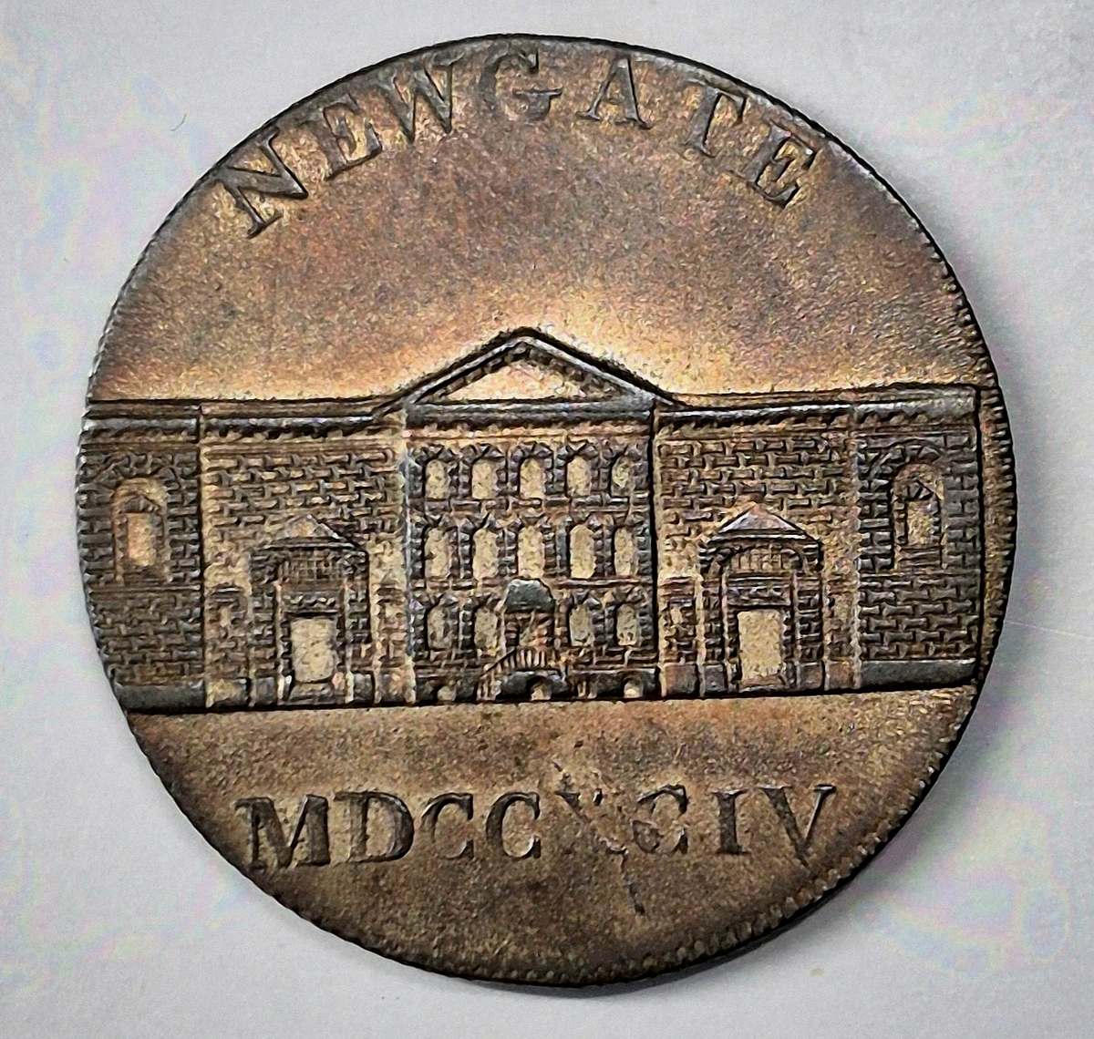 1794 England Middlesex Kempson's Newgate Prison Halfpenny Conder Token D&H-393