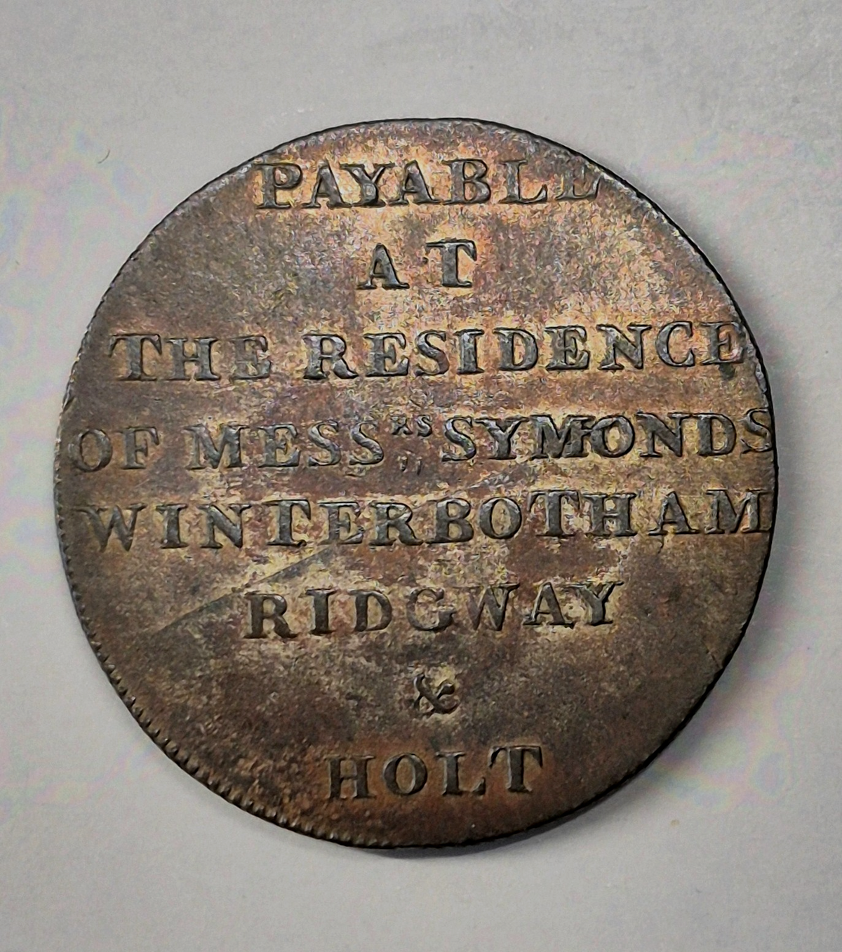 1794 England Middlesex Kempson's Newgate Prison Halfpenny Conder Token D&H-393