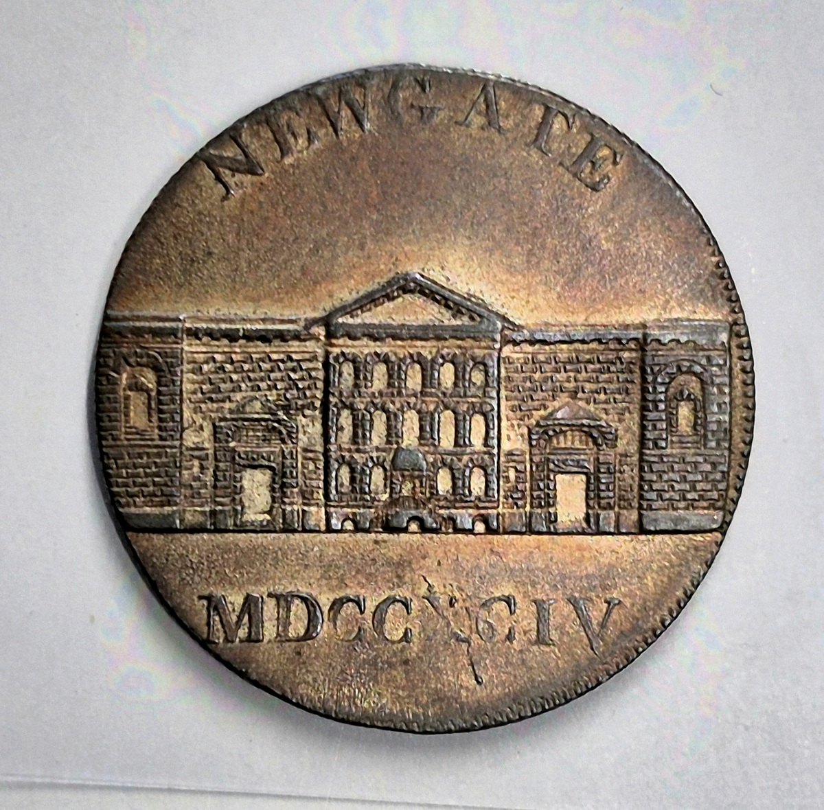 1794 England Middlesex Kempson's Newgate Prison Halfpenny Conder Token D&H-393
