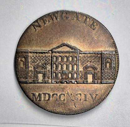 1794 England Middlesex Kempson's Newgate Prison Halfpenny Conder Token D&H-393