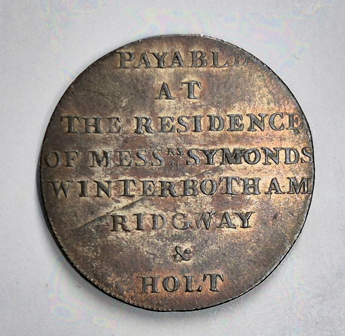 1794 England Middlesex Kempson's Newgate Prison Halfpenny Conder Token D&H-393
