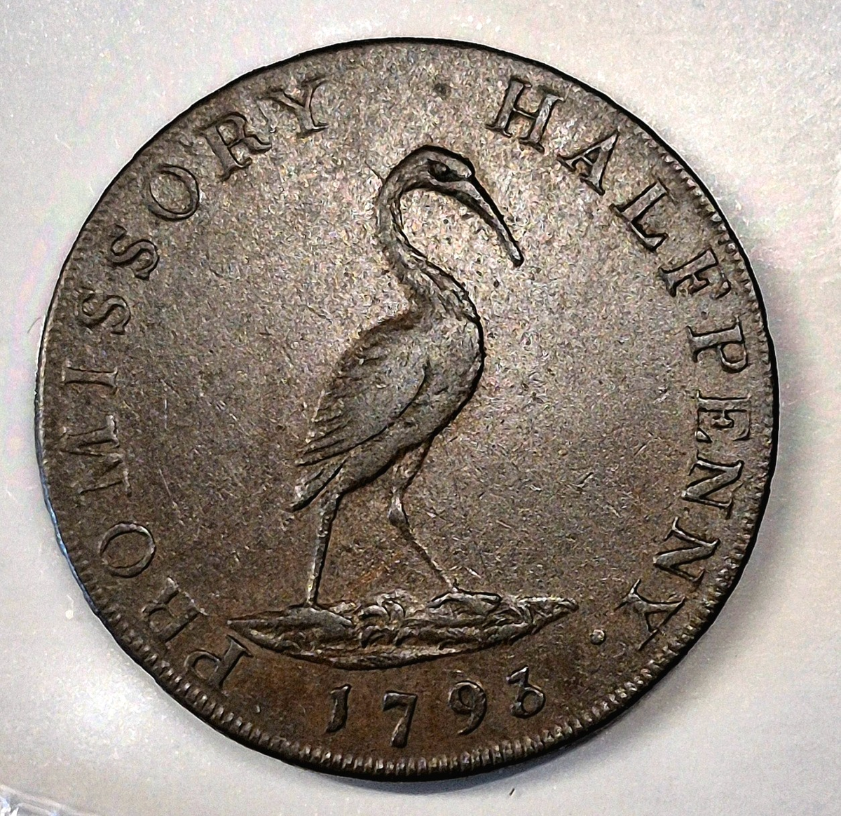 1793 Great Britain Hampshire, XF-AU Features Petersfield 1/2 Penny Condor Token
