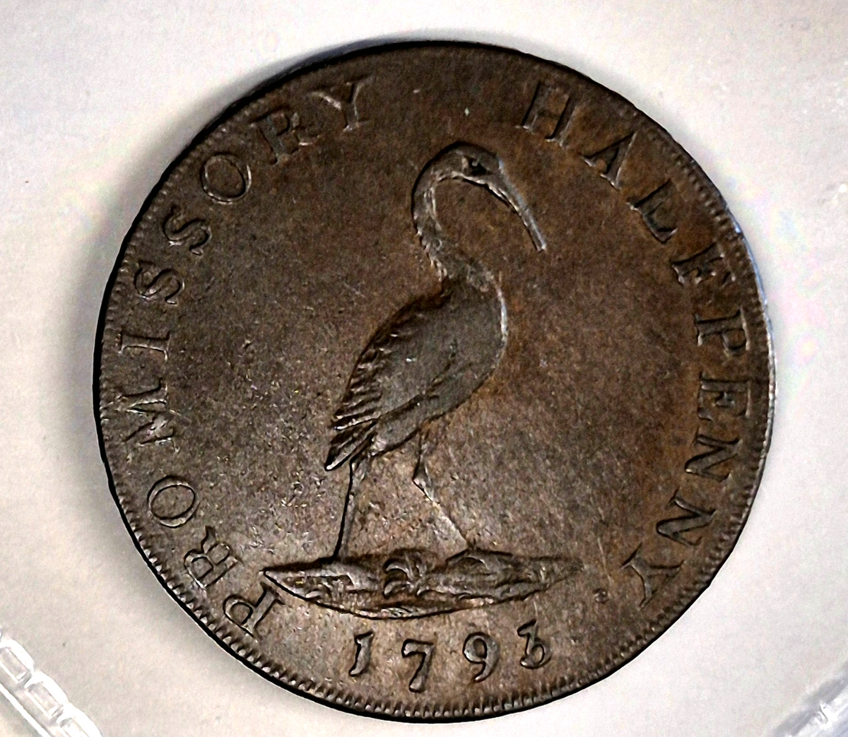 1793 Great Britain Hampshire, XF-AU Features Petersfield 1/2 Penny Condor Token