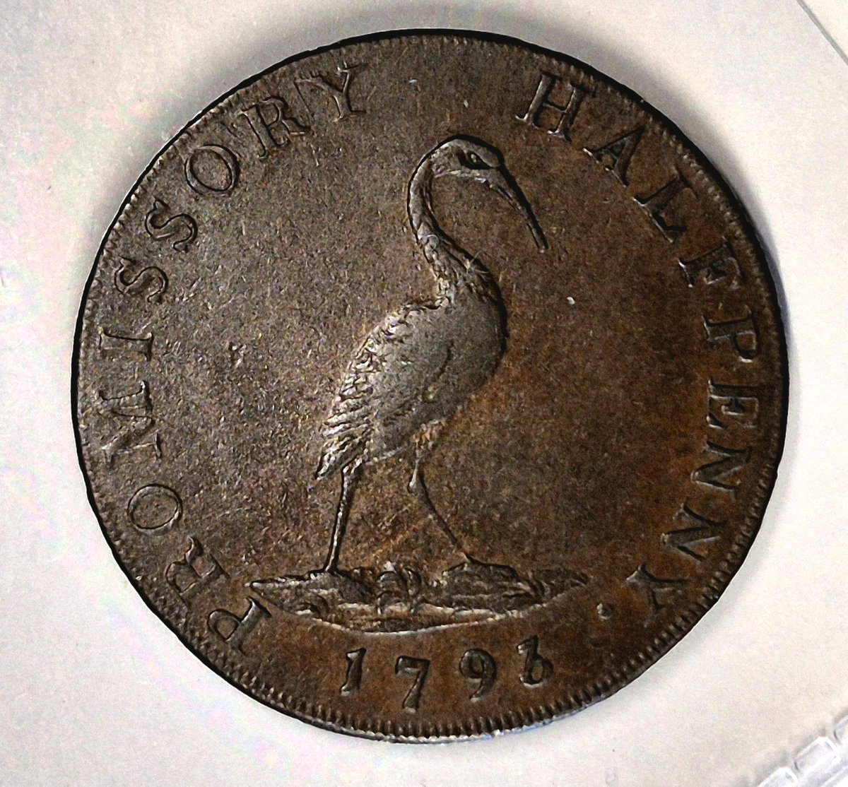 1793 Great Britain Hampshire, XF-AU Features Petersfield 1/2 Penny Condor Token