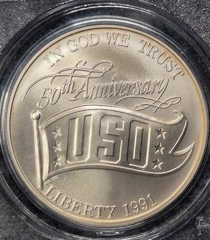 1991-D Vintage Extra Eye Appeal Toning PCGS MS 69 (USO) Silver 1$ Comm Coin