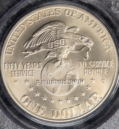 1991-D Vintage Extra Eye Appeal Toning PCGS MS 69 (USO) Silver 1$ Comm Coin