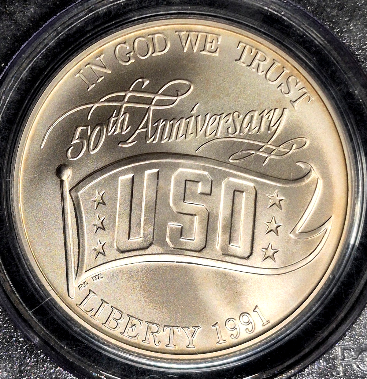 1991-D Vintage Extra Eye Appeal Toning PCGS MS 69 (USO) Silver 1$ Comm Coin