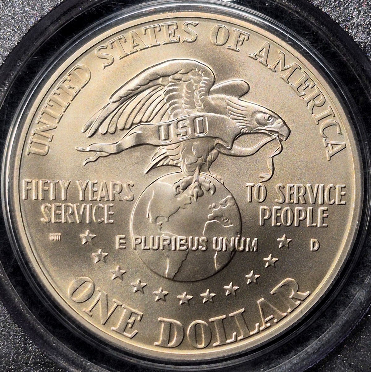 1991-D Vintage Extra Eye Appeal Toning PCGS MS 69 (USO) Silver 1$ Comm Coin