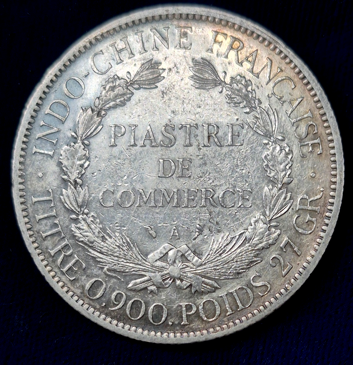 FRENCH INDO-CHINA VIETNAM 1898-A PIASTRE SILVER COIN Km 5a.1,  XF-AU Features
