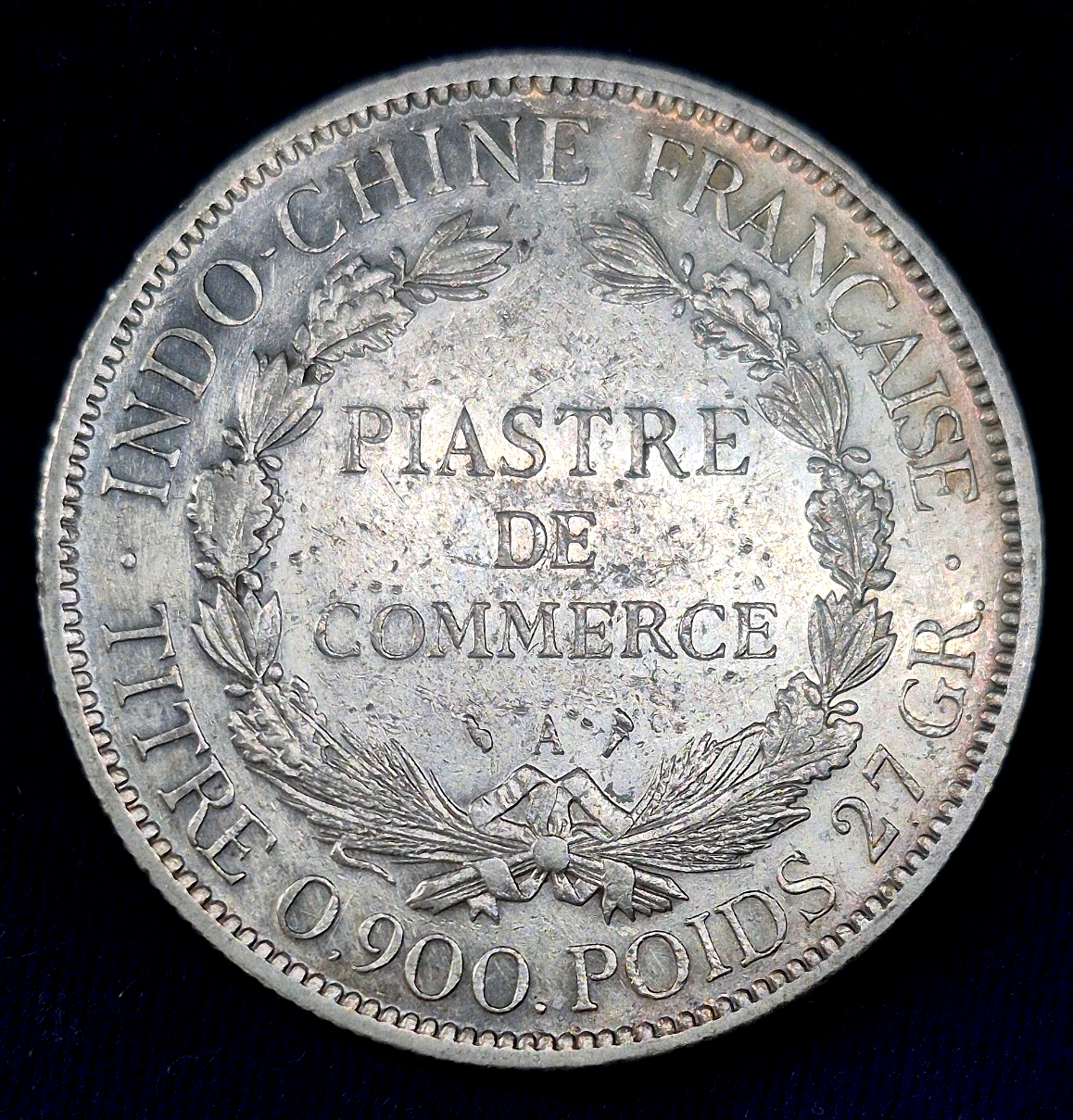 FRENCH INDO-CHINA VIETNAM 1898-A PIASTRE SILVER COIN Km 5a.1,  XF-AU Features