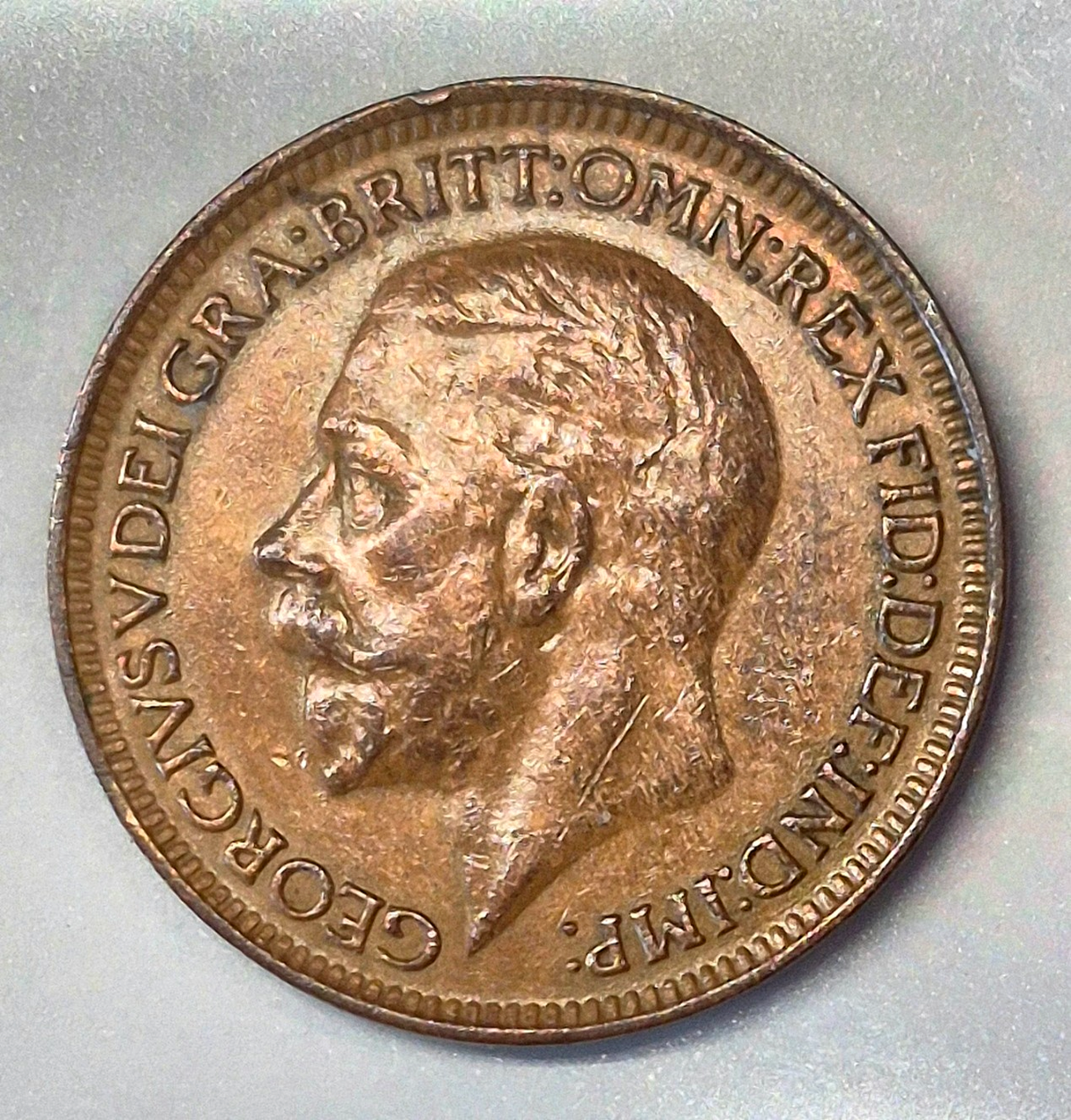 1931 Great Britain UK 1 Farthing, George V, AU Features Nice Toning!