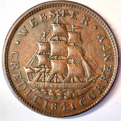 1841 HT-20 Daniel Webster, Van Buren Metallic Hard Times Token