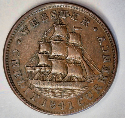 1841 HT-20 Daniel Webster, Van Buren Metallic Hard Times Token