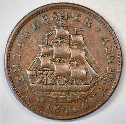 1841 HT-20 Daniel Webster, Van Buren Metallic Hard Times Token
