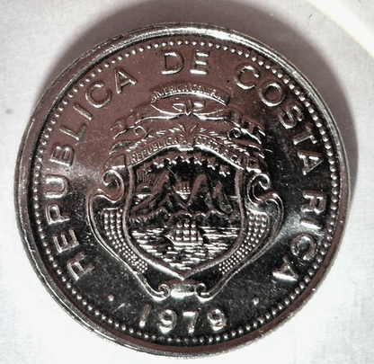 1979 Costa Rica Brilliant Uncirculated 10 Centavos Coin KM-185.2b